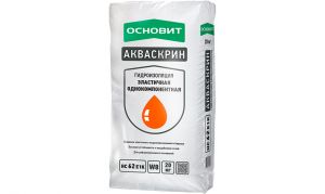 ОСНОВИТ Гидроизоляция эластичная однокомпонентная АКВАСКРИН НС62 Е1K 20кг ― Оптовая продажа строительных материалов ТД "Одис"