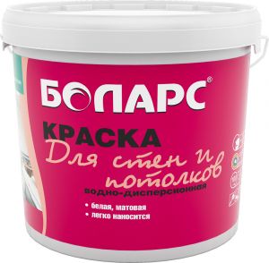 БОЛАРС Краска водно-дисперсионная ДЛЯ СТЕН И ПОТОЛКОВ RAL6019 бело-зеленый 40кг ― Оптовая продажа строительных материалов ТД "Одис"
