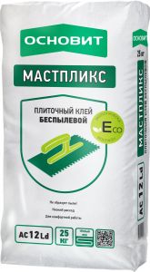 ОСНОВИТ Клей для плитки МАСТПЛИКС AC12 Т выравнивающий цементный 25кг ― Оптовая продажа строительных материалов ТД "Одис"