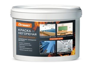 ОПТИМИСТ W220 Краска негорючая для путей эвакуации супербелая моющаяся 14кг ― Оптовая продажа строительных материалов ТД "Одис"
