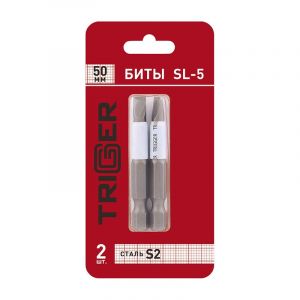 ТРИГГЕР 84974 Биты ПРОФИ SL-5 50мм (блистер уп.2шт) (25/900) ― Оптовая продажа строительных материалов ТД "Одис"