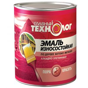 ГЛАВНЫЙ ТЕХНОЛОГ Эмаль износостойкая алкидно-уретановая коричнево-красная 2,1л ― Оптовая продажа строительных материалов ТД "Одис"