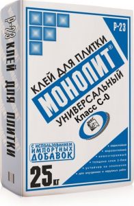 МОНОЛИТ Р-23 Клей для укладки плитки универсальный 25кг ― Оптовая продажа строительных материалов ТД "Одис"