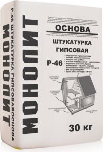 МОНОЛИТ Р-46 Основа Штукатурка гипсовая эконом (ручное и машинное нанесение) 30кг ― Оптовая продажа строительных материалов ТД "Одис"