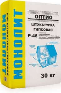 МОНОЛИТ Р-46 Оптио Штукатурка гипсовая облегченная (ручное и машинное нанесение) 30кг ― Оптовая продажа строительных материалов ТД "Одис"