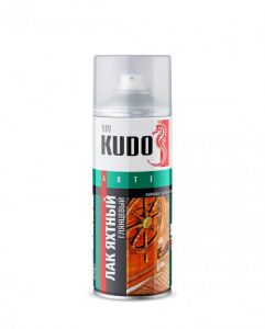 KUDO Лак аэрозольный яхтный KU-9003, 520мл глянцевый ― Оптовая продажа строительных материалов ТД "Одис"