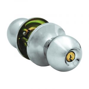 ШЛОСС Защелка дверная KL-01 с ручкой шар, ключ/фиксатор, хром ― Оптовая продажа строительных материалов ТД "Одис"