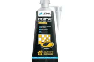 ULTIMA Герметик силиконовый санитарный белый блистер тюбик 80мл ― Оптовая продажа строительных материалов ТД "Одис"